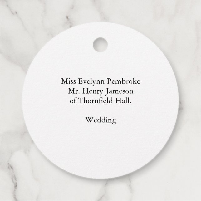 Reminders & Packages Marriage Favour Tags (Back)