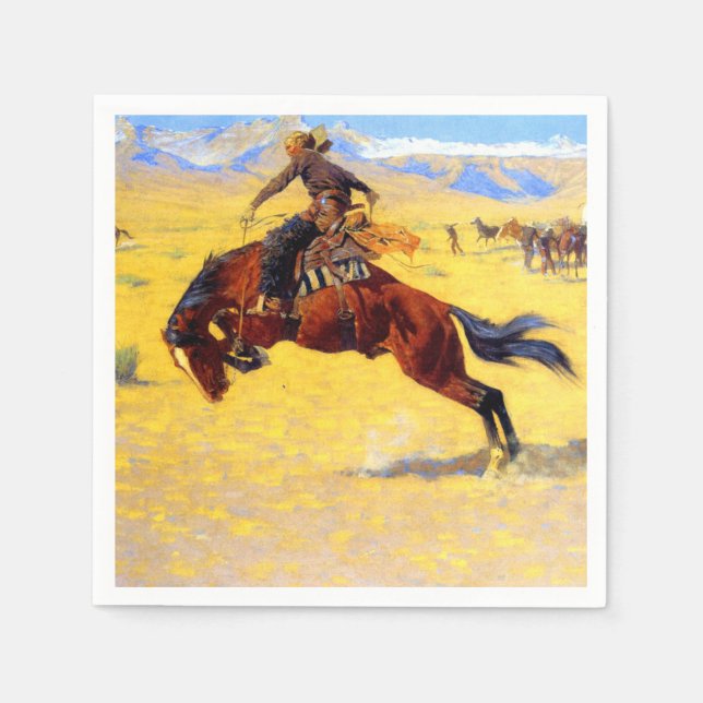 Remington Old West Horse and Cowboy Napkin (Front)