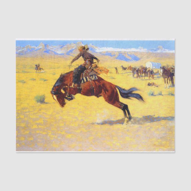 Remington Old West Horse and Cowboy Tissue Paper (Front)