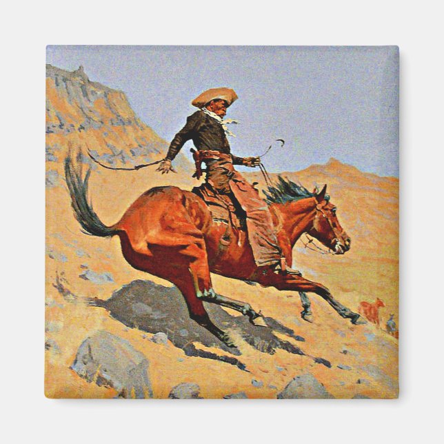 Remington - The Cowboy, famous painting Magnet (Front)