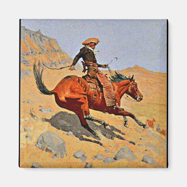Remington - The Cowboy, famous painting Magnet (Front)
