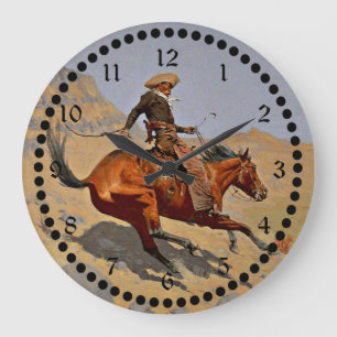 Remington - The Cowboy Large Clock