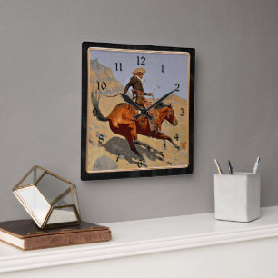 Remington: The Cowboy, Square Wall Clock