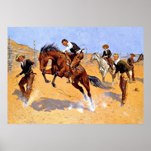 Remington - Turn Him Loose, Bill - Cowboy art Poster (Front)