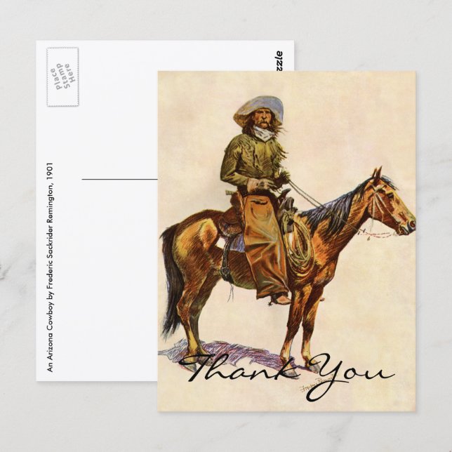 Remington's An Arizona Cowboy Postcard (Front/Back)