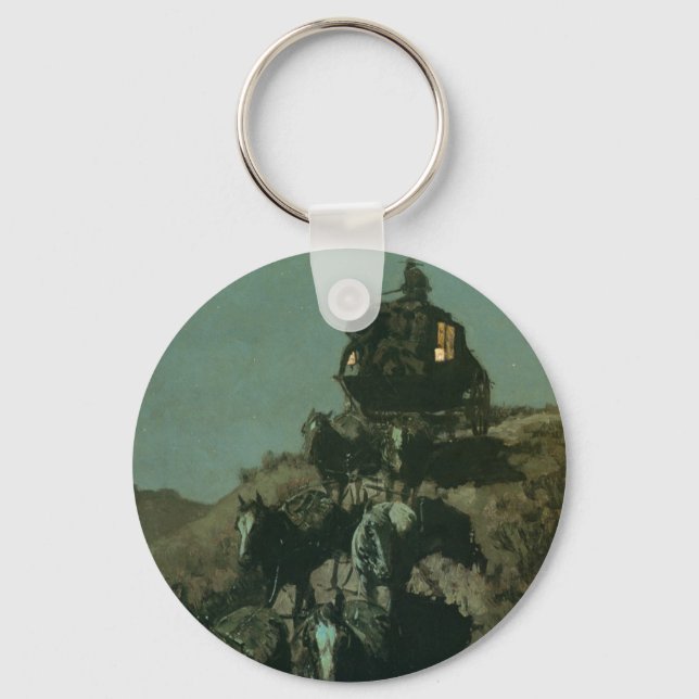 Remington's Old Stagecoach of the Plains (1901) Keychain (Front)