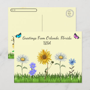 Remise Florale De La Carte Postale