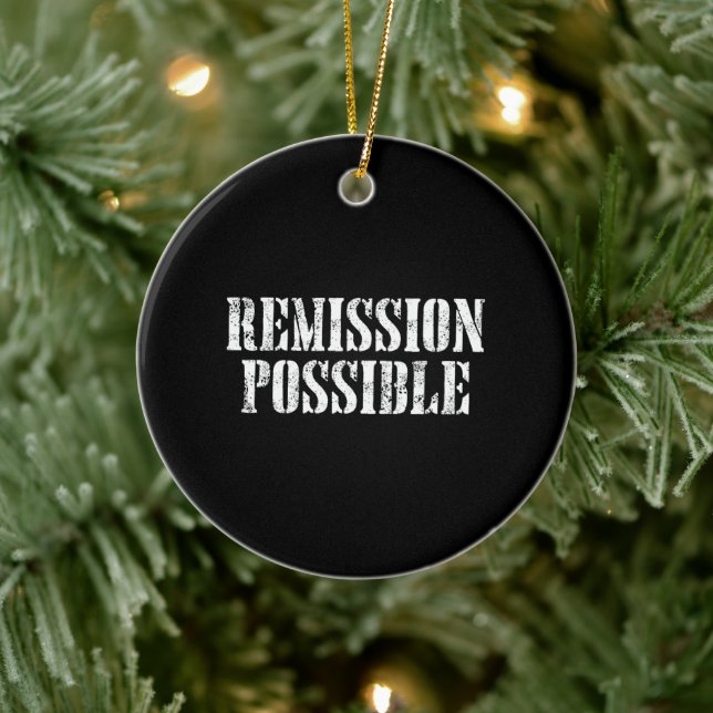 Remission Possible - Cancer Fighter & Survivor Ceramic Ornament (Tree)