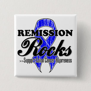 Remission Rocks - Colon Cancer Awareness 2 Inch Square Button
