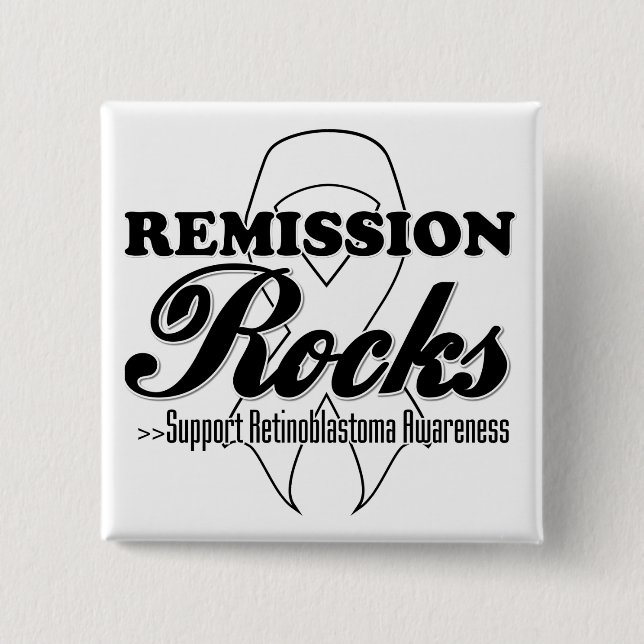 Remission Rocks - Retinoblastoma Awareness 2 Inch Square Button (Front)