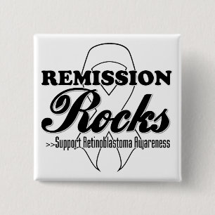 Remission Rocks - Retinoblastoma Awareness 2 Inch Square Button