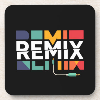 Remix Audio | DJ Music Retro Geometric Graphic Coaster