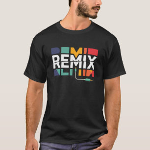 Remix Audio   DJ Music Retro Geometric Graphic T-Shirt