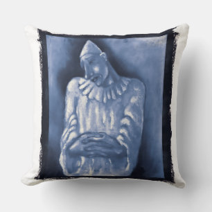 Remix of Clown (1934) oil painting by Mikulas Gala Throw Pillow