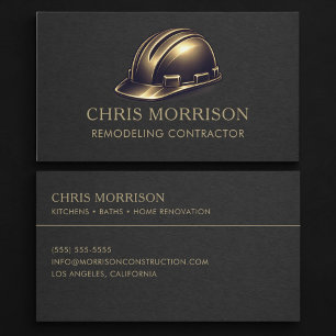 Remodeling Contractor Hard Hat Professional Business Card