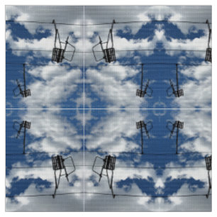 Remonte-pentes et tissu de photo de ciel nuageux