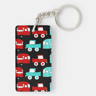 Remorque Camping Retro Turquoise Rouge Vintage RV