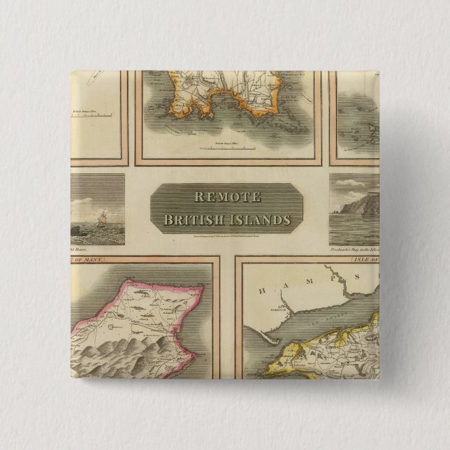 Remote British islands 2 Inch Square Button (Front)
