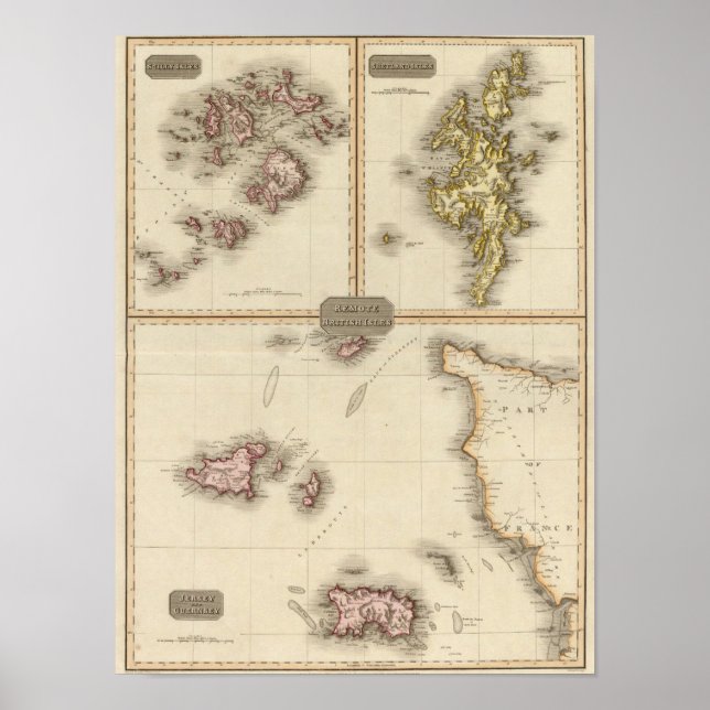Remote British Isles Jersey and Guernsey Poster (Front)
