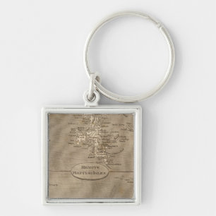 Remote British Isles Map by Arrowsmith Keychain