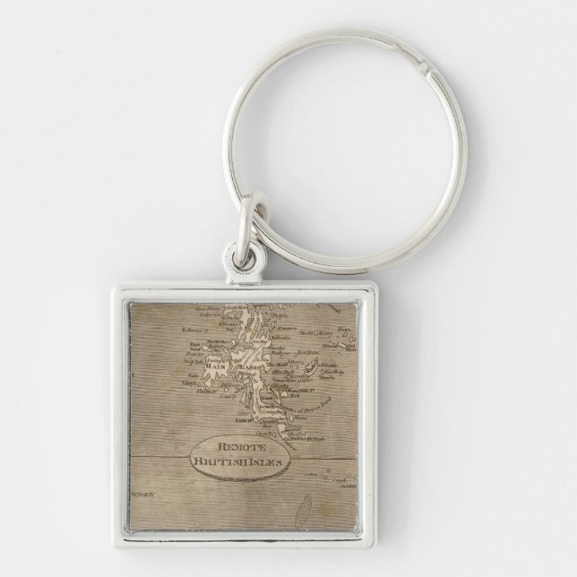 Remote British Isles Map by Arrowsmith Keychain (Front)