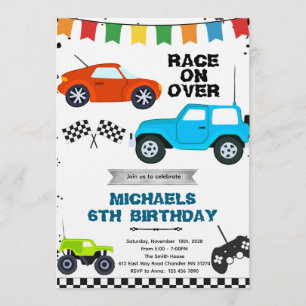 Remote Control Cars party invitation