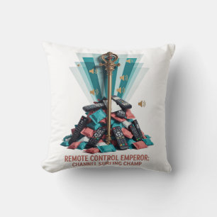 Remote Control Emperor T Shirt Throw Pillow