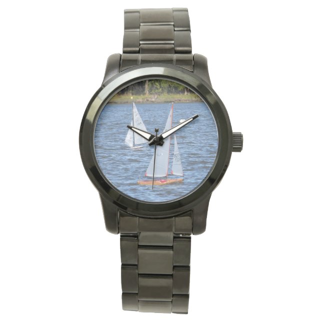 Remote Controlled Sailboats on the Water  Watch (Front)