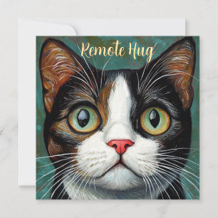 Remote Hug Cat Card