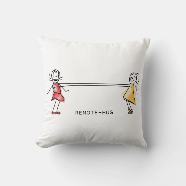 Remote-Hug Throw Pillow (Front)