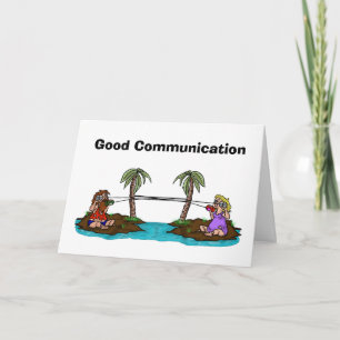 Remote Island Communicating Couples Greeting Card