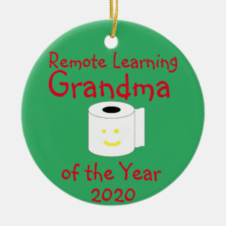 Remote Learning Grandma of the Year Ceramic Ornament