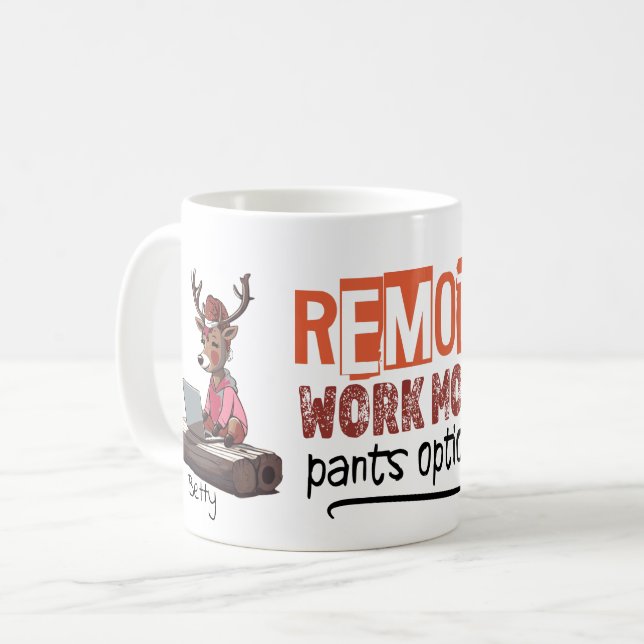 Remote Life Partner Pair Work From Home Funny Art Coffee Mug (Front Left)