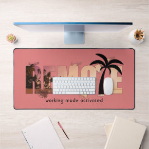 Remote Sunset Word Art Desk Mat