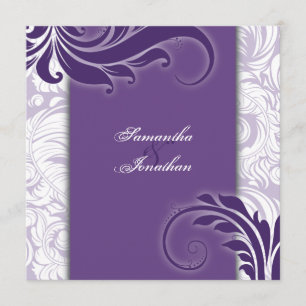 Remous élégants pourpres et blancs de faire-part