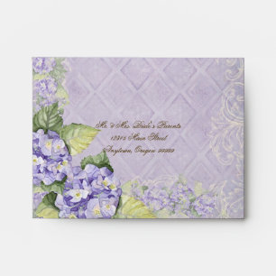 Remous pourpre d'hortensia - enveloppe assortie de