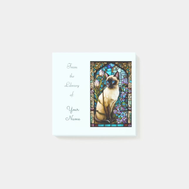 Removable Cat Bookplate Bookmark Post-It Notes (Front)