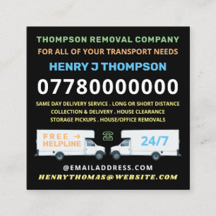 Removal Company Mini Advertising Square Business Card
