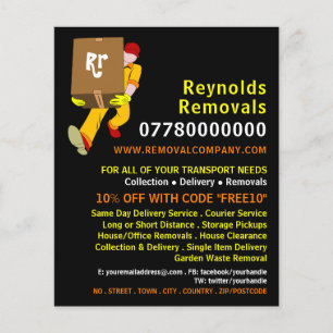 Removal Man Box Design, Removal Company Advert Flyer