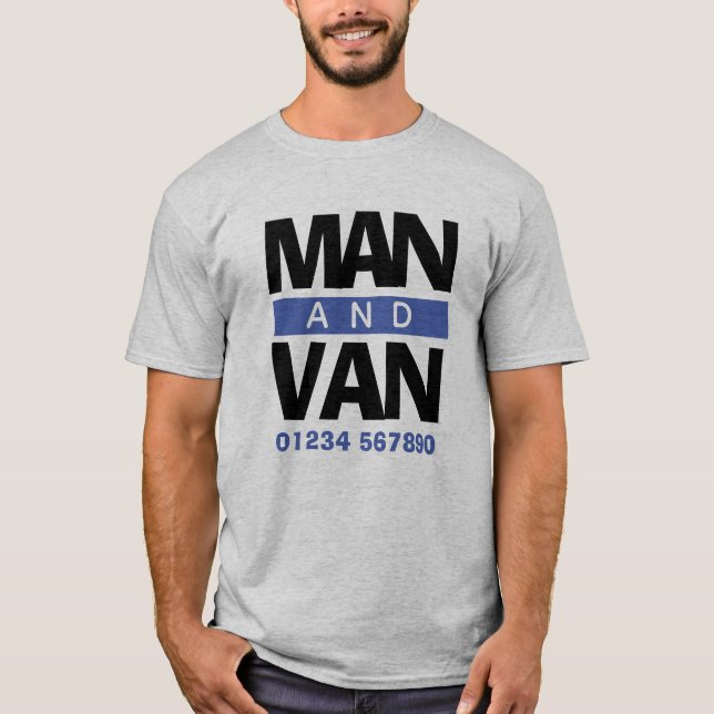 Removals Company Courier Man and Van T-Shirt (Front)