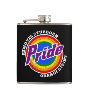 Remove Stubborn Orange Stains Pride Month LGBTQ Hip Flask