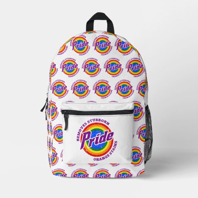 Remove Stubborn Orange Stains Pride Month LGBTQ Printed Backpack (Front)