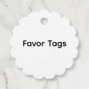Remove This Text & Add Your Own Design Scalloped Favour Tags