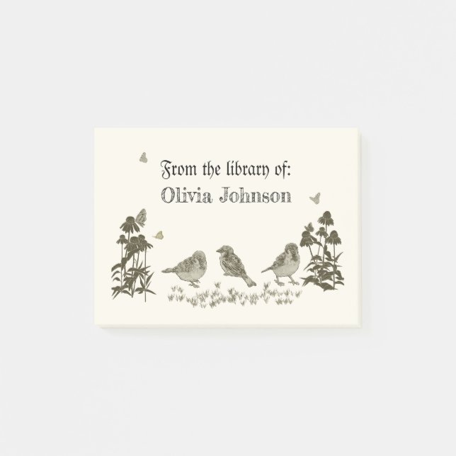 Removeable Custom Bookplate Pad  Post-it Notes (Front)