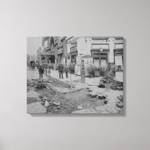 Removing the cobblestones canvas print