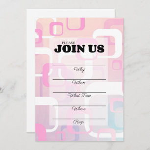 Remplissage rose Rétro Dans Invitation multi-usage