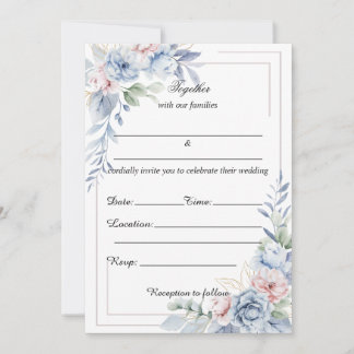 Remplissez Le Faire-part de mariage Floral Blanc