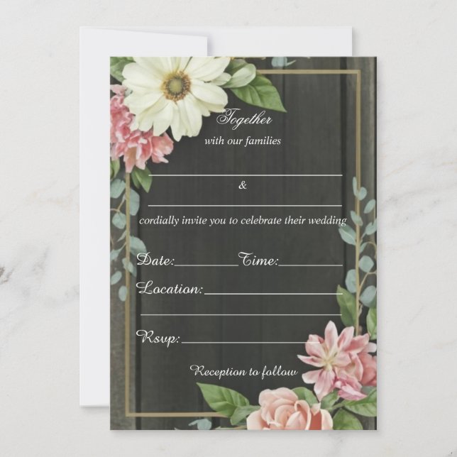 Remplissez Le Faire-part de mariage Floral Rustiqu (Devant)