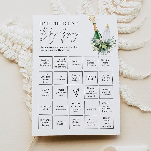REMY Find the Guest Baby Bingo Game Poppin Bottles Invitation (Creator Uploaded)