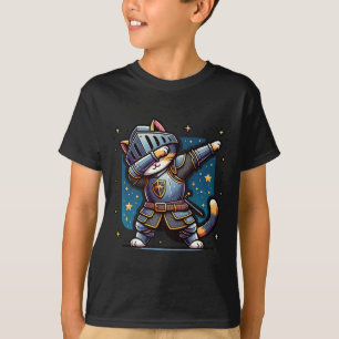 Ren Faire Medieval Knight Dabbing Cat Kitten Funny T-Shirt